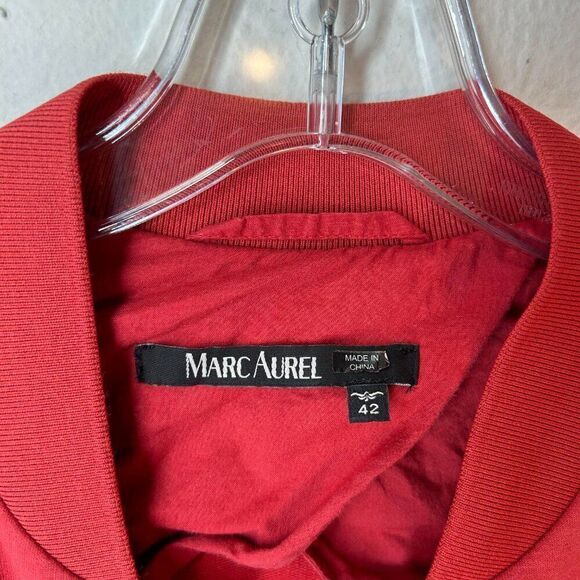 Marc Aurel womans Jacket 42 US XL Red Gold Windbreaker bomber basic layer - Picture 2 of 16